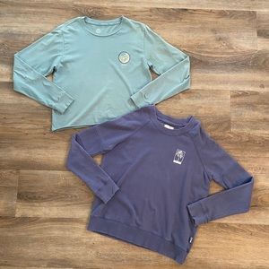 Two Roxy long sleeve shirts